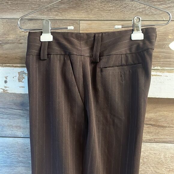 Apt 9 Stretch Maxwell Ladies Dress Trousers/Pants, Brown pinstriped , Size 10 - Picture 2 of 10